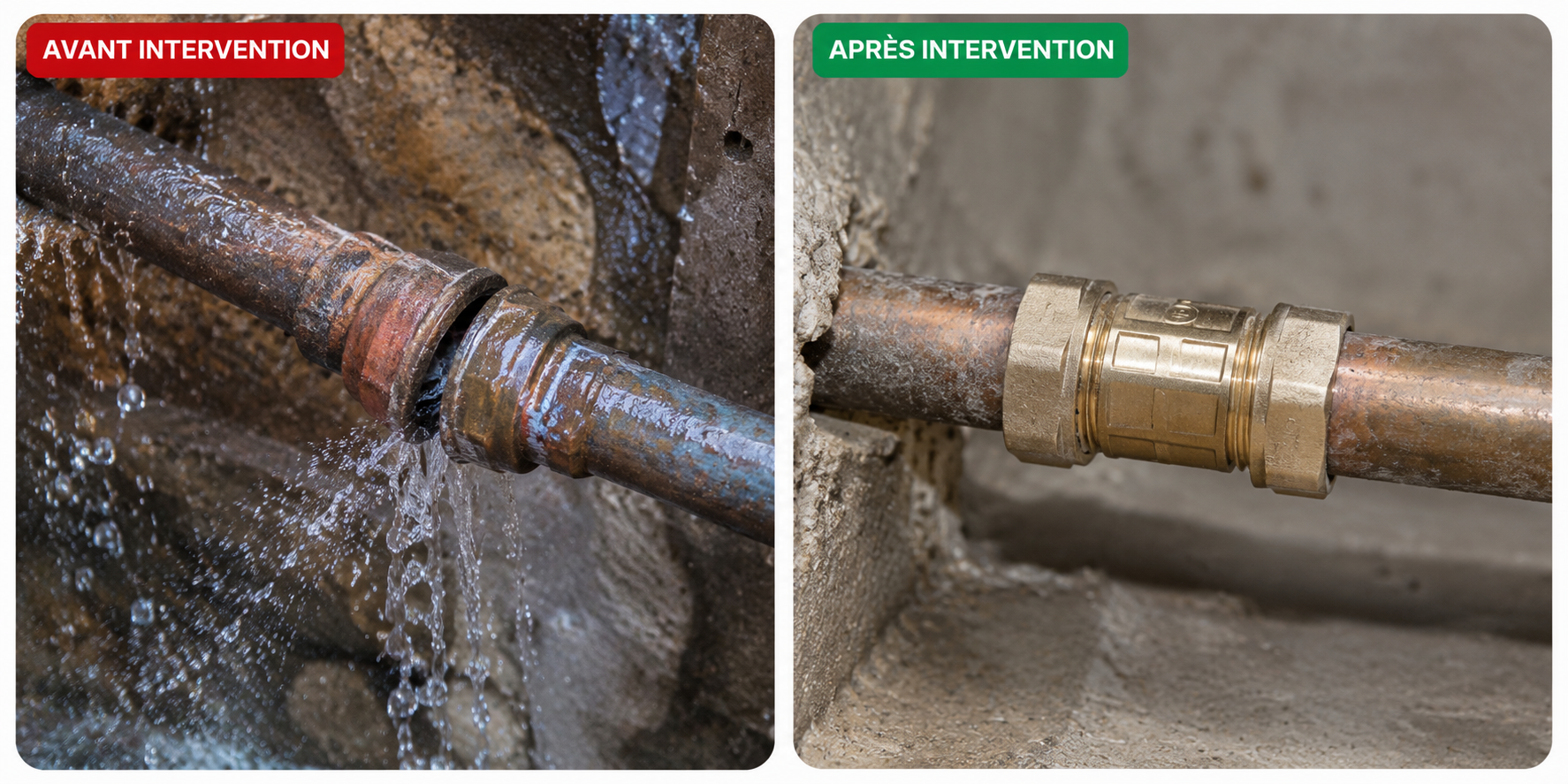 Vanette industrielle sur canalisation — réparation fuite et réseau eau